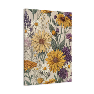 Wildflowers Pattern 028 - 18 in x 24 in Matte Canvas, Stretched, 1.25 in