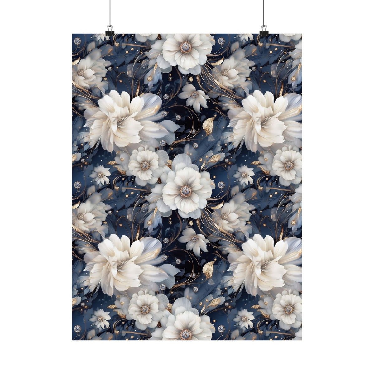 Nocturnal Bloom Pattern 002 - 18 in x 24 in Matte Poster