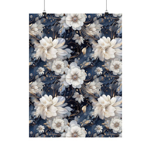 Nocturnal Bloom Pattern 002 - 18 in x 24 in Matte Poster