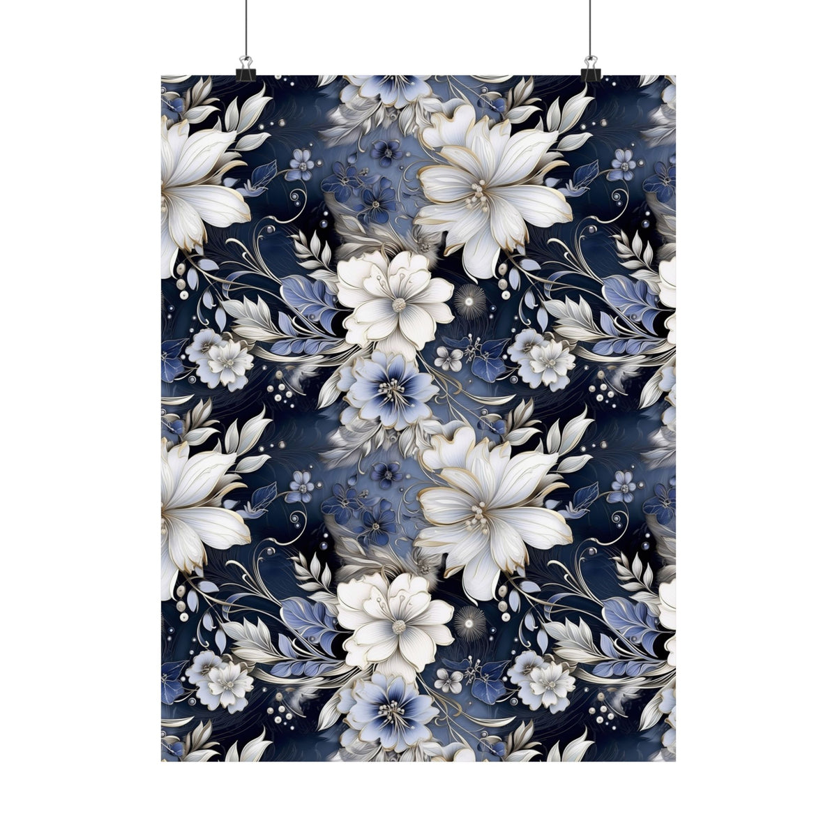 Nocturnal Bloom Pattern 012 - 18 in x 24 in Matte Poster