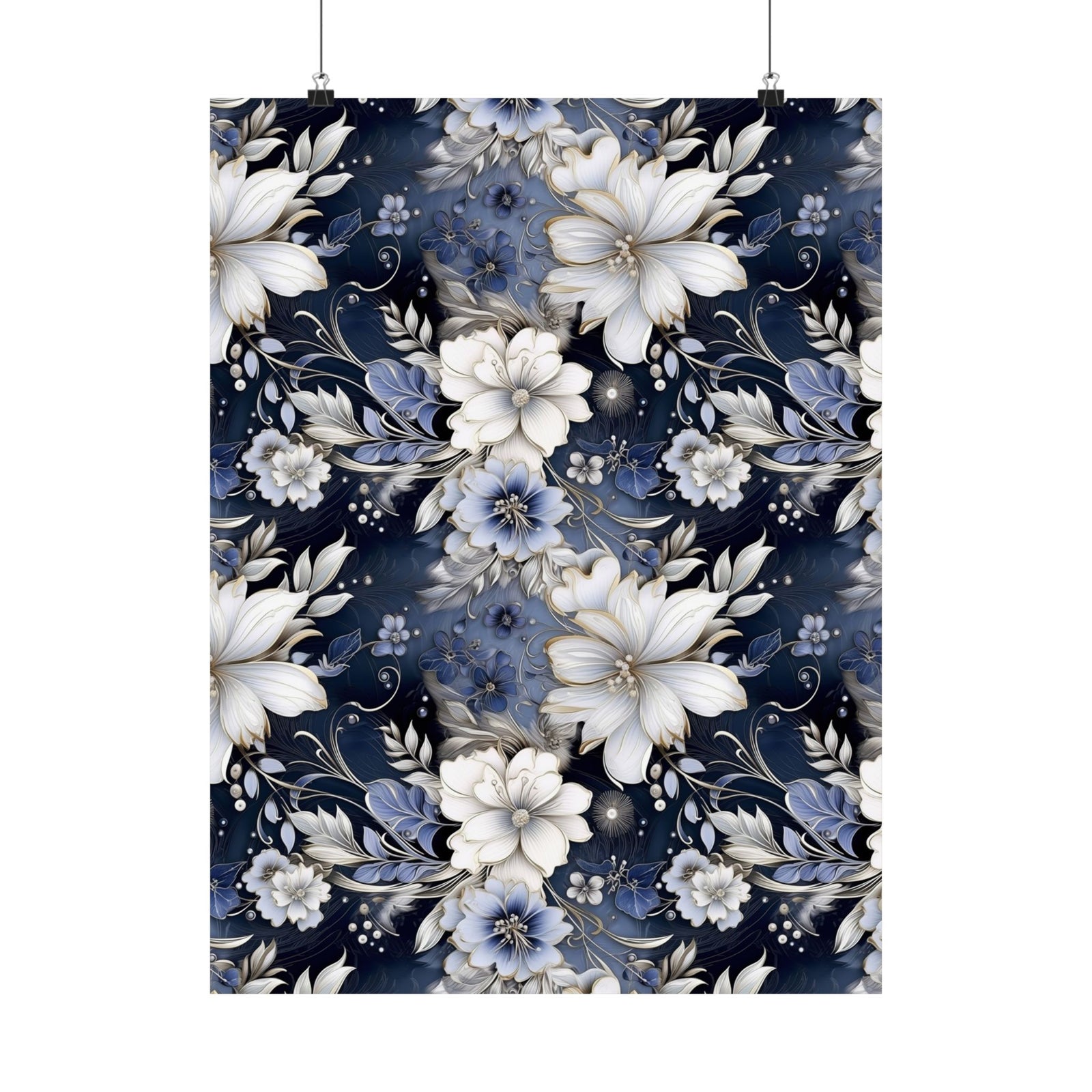 Nocturnal Bloom Pattern 012 - 18 in x 24 in Matte Poster