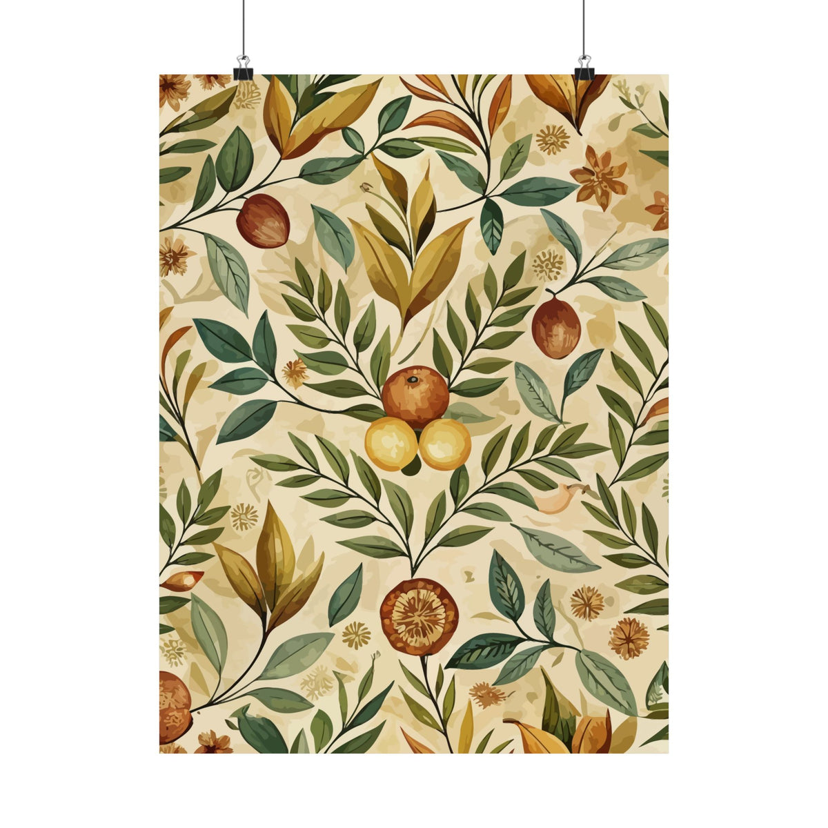 Folk Floral Pattern, Greek Inspired 01 - 18 in x 24 in Matte Poster