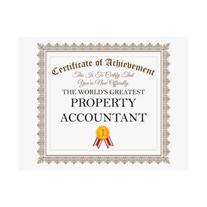 World's Greatest Property Accountant - 14 in x 11 in Matte Poster