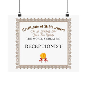 World's Greatest Receptionist - 14 in x 11 in Matte Poster