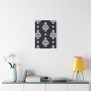 Damask Pattern 033 - 18 in x 24 in Matte Canvas, Stretched, 1.25 in