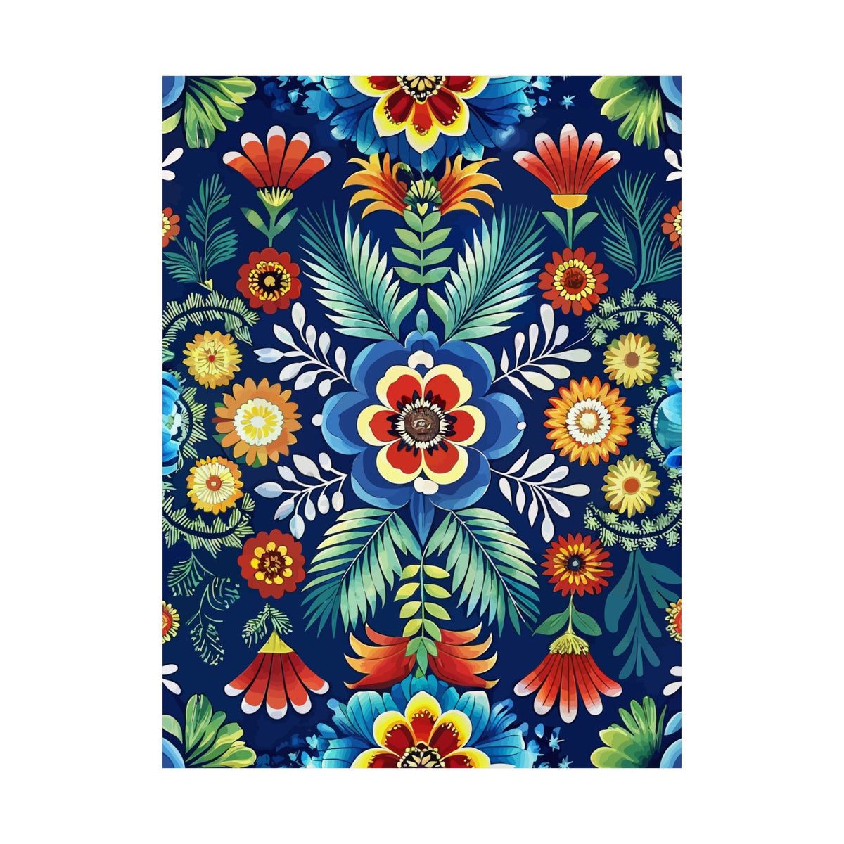Folk Floral Pattern, Polish Inspired 04 - 18 in x 24 in Matte Poster