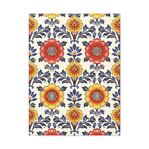 Mexican Floral Fiesta Pattern 044 - 18 in x 24 in Matte Canvas, Stretched, 1.25 in
