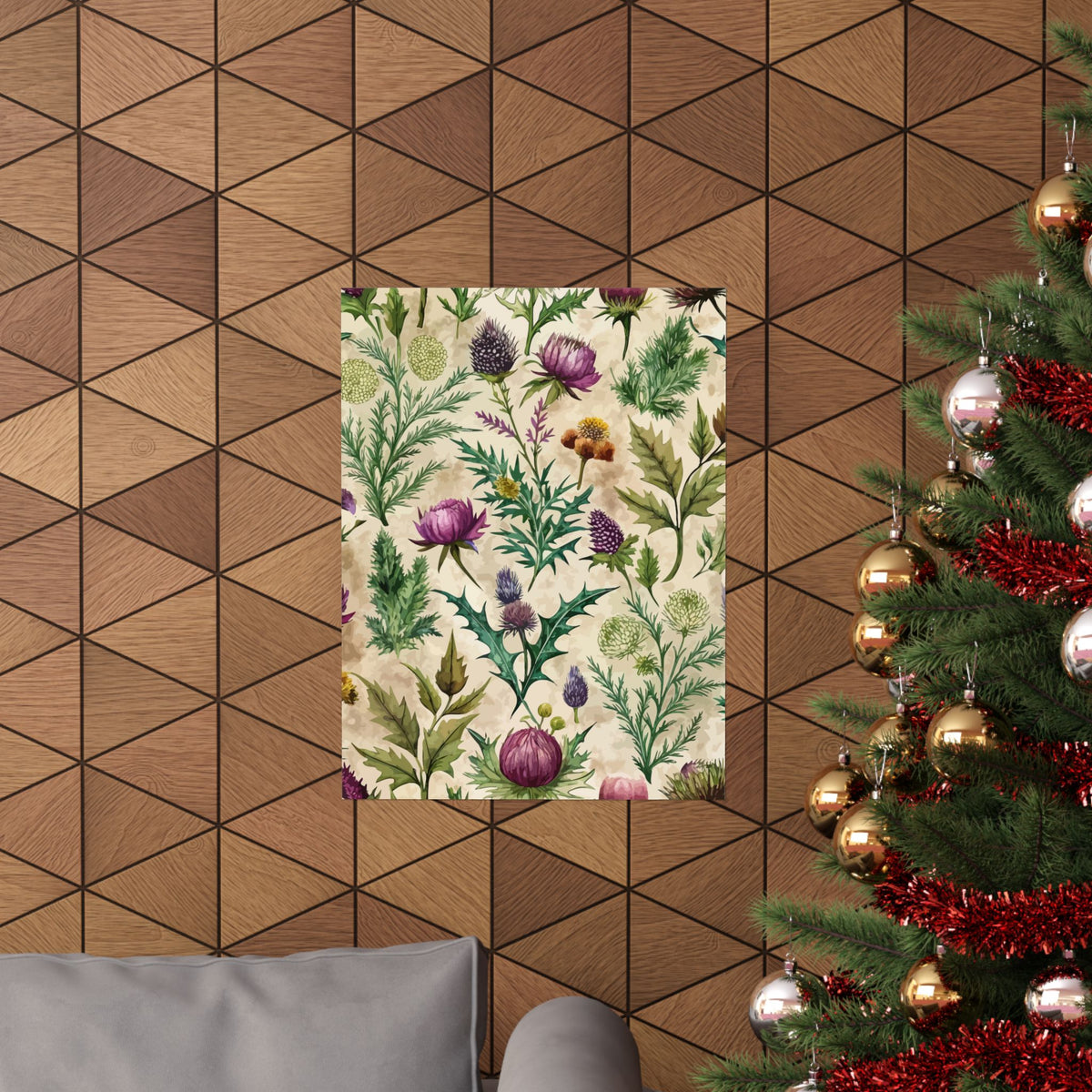 Folk Floral Pattern, Scottish Inspired 02 - 18 in x 24 in Matte Poster