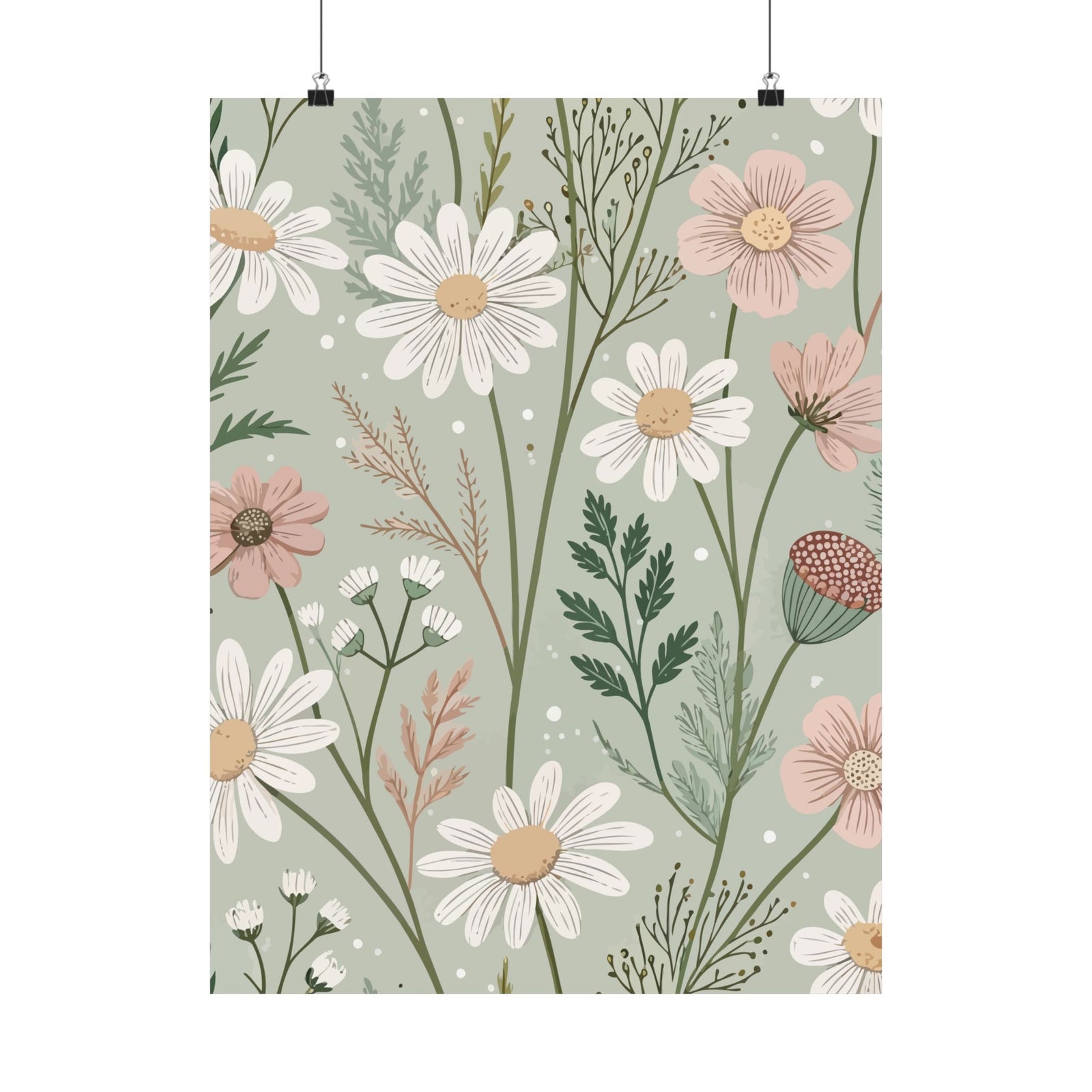 Wildflowers Pattern 144 - 18 in x 24 in Matte Poster
