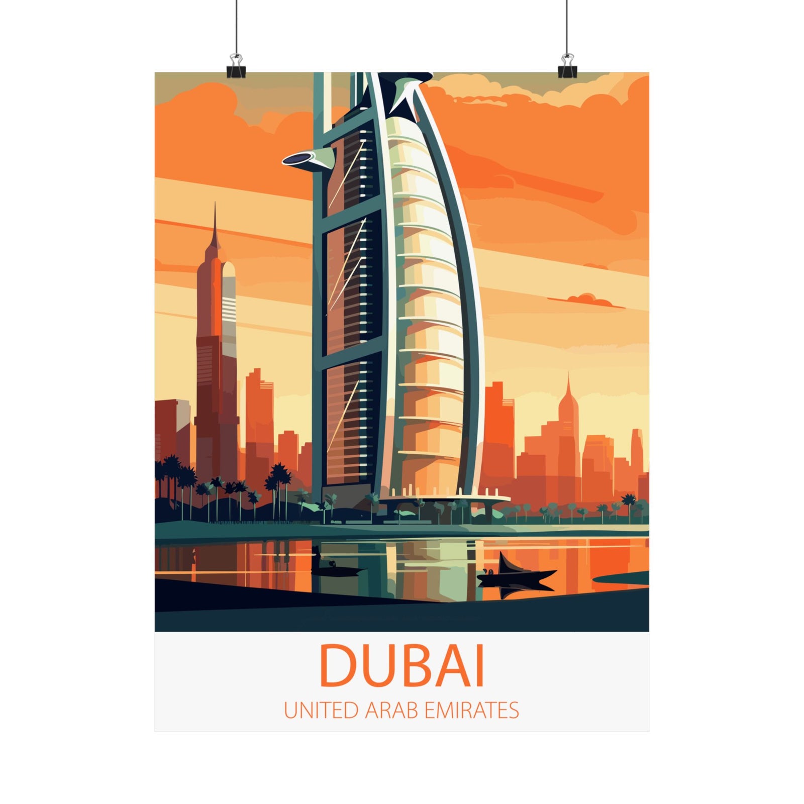 Famous Travel Destinations - Dubai, United Arab Emirates - 18 in x 24 in Matte Poster