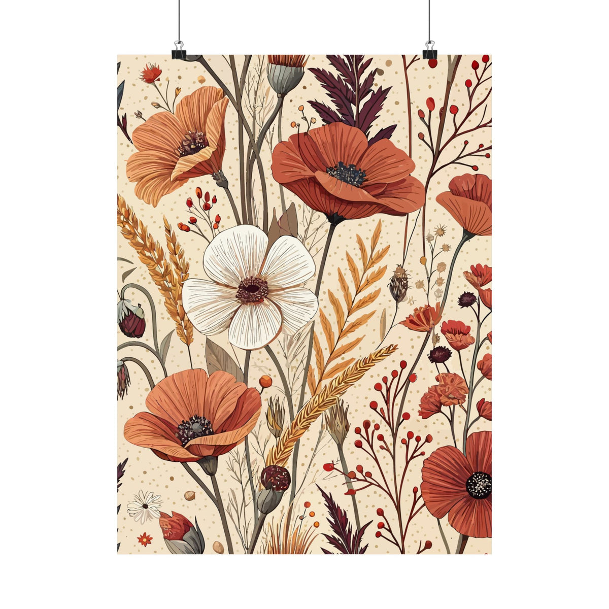Wildflowers Pattern 035 - 18 in x 24 in Matte Poster
