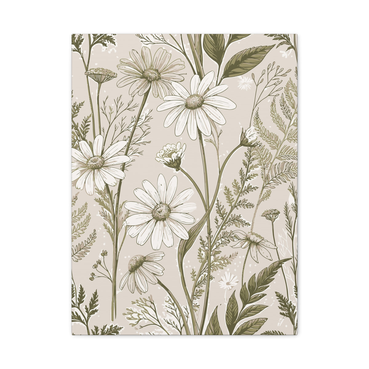 Wildflowers Pattern 085 - 18 in x 24 in Matte Canvas, Stretched, 1.25 in