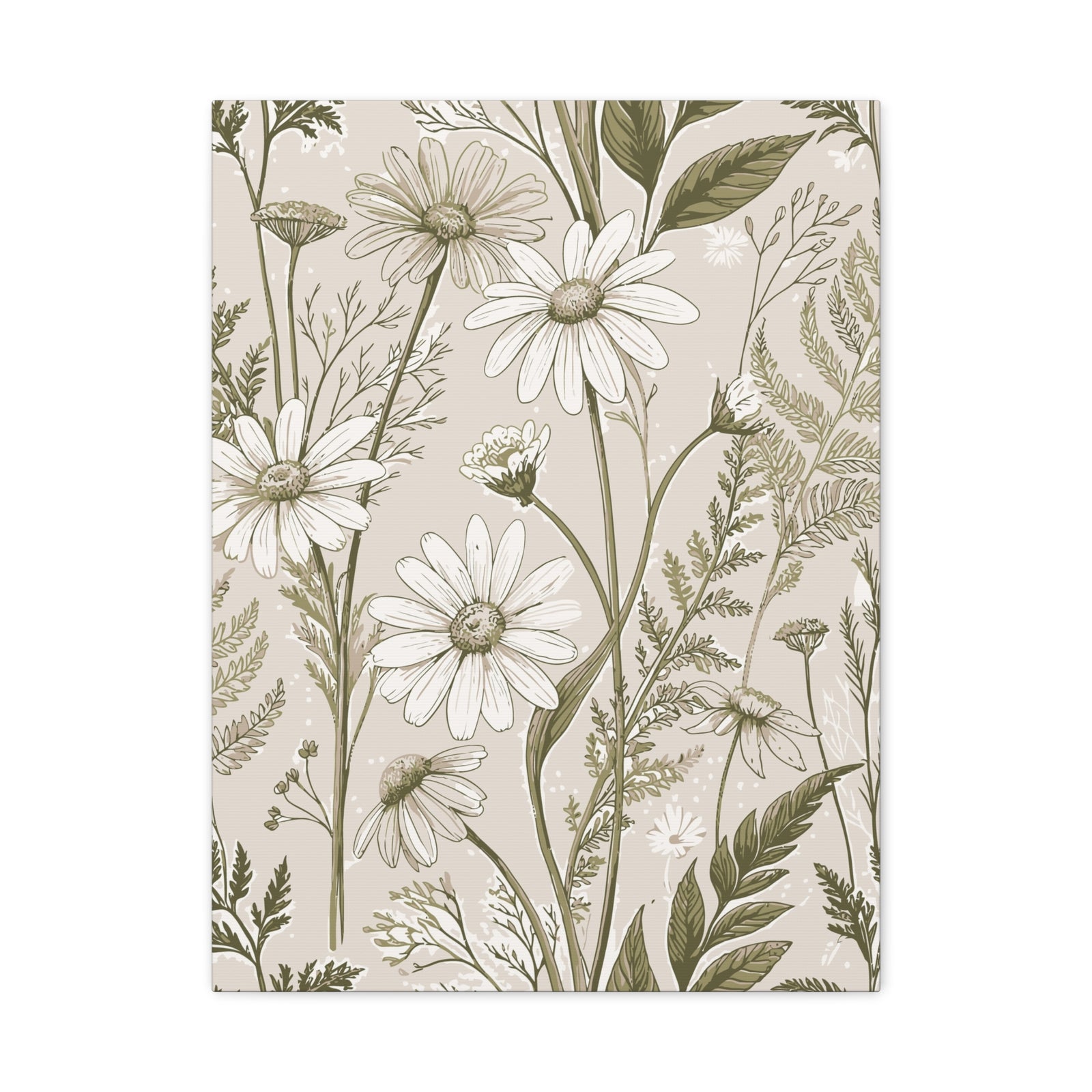 Wildflowers Pattern 085 - 18 in x 24 in Matte Canvas, Stretched, 1.25 in