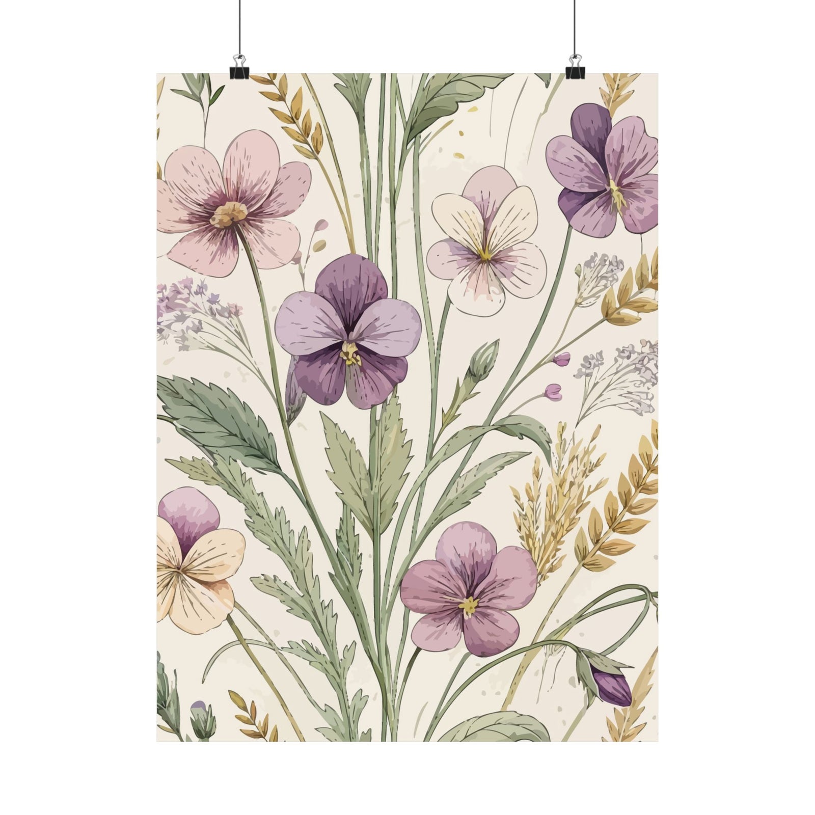 Wildflowers Pattern 121 - 18 in x 24 in Matte Poster