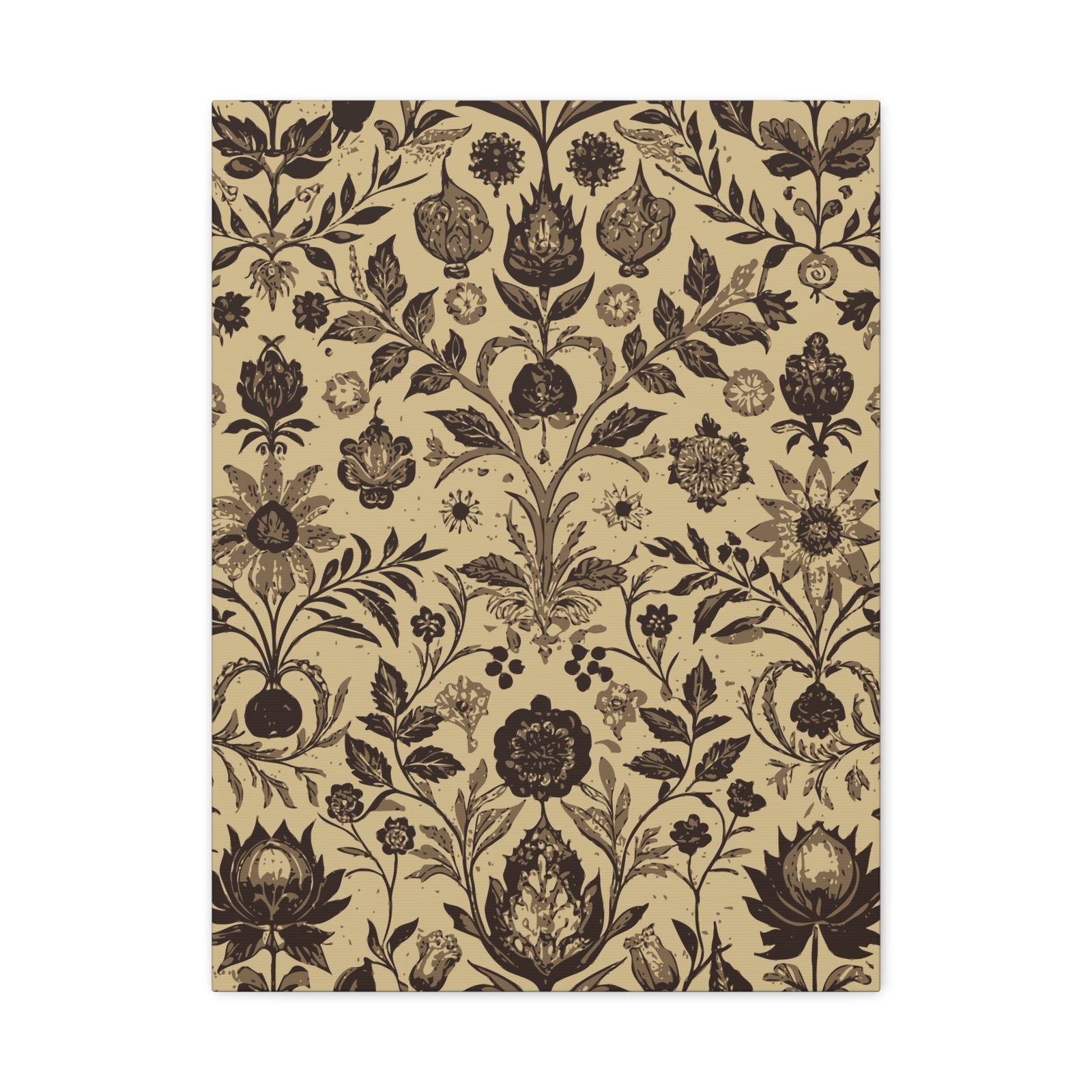 Folk Floral Pattern, Afghan Inspired 01 - 18 in x 24 in Matte Canvas, Stretched, 1.25 in