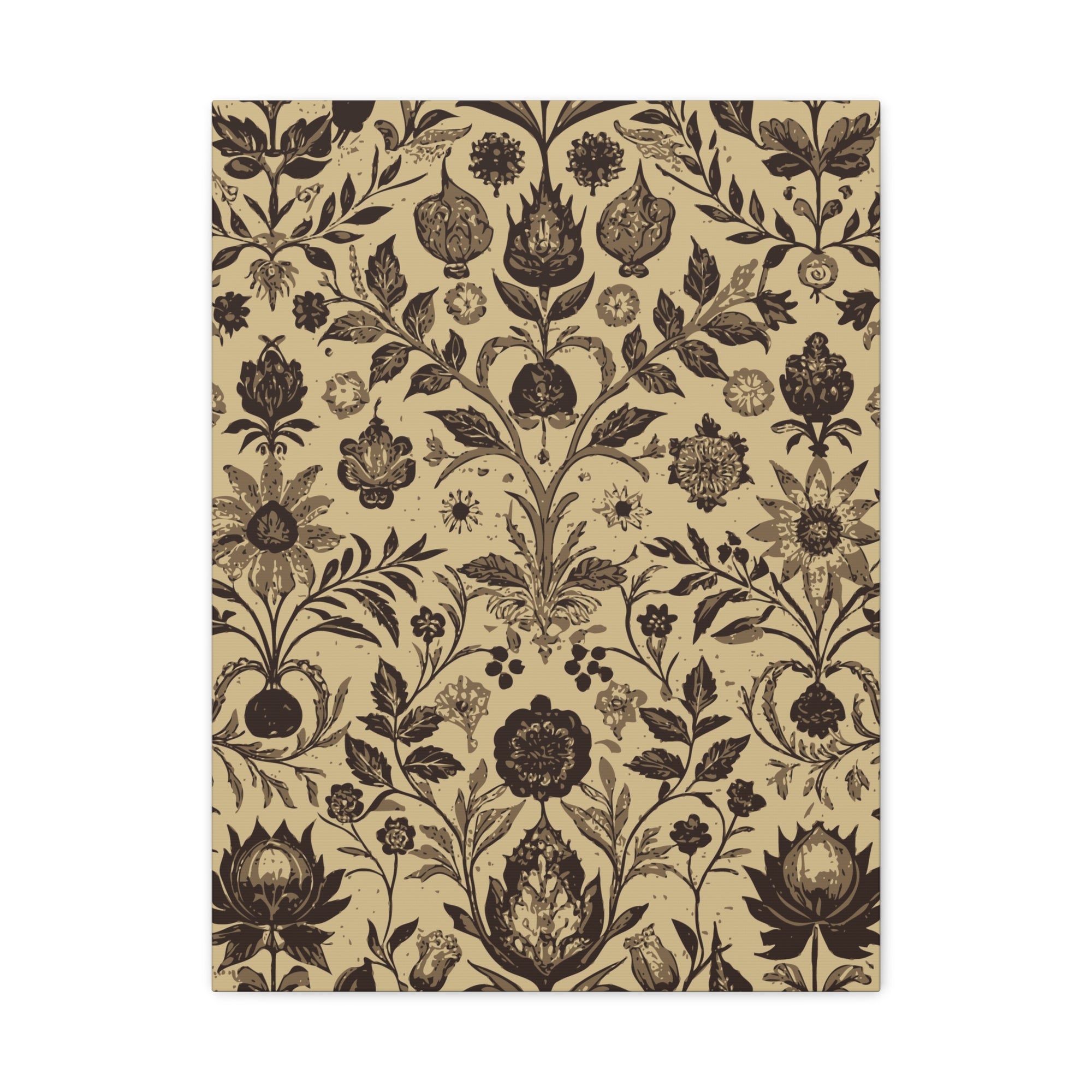 Folk Floral Pattern, Afghan Inspired 01 - 18 in x 24 in Matte Canvas, Stretched, 1.25 in