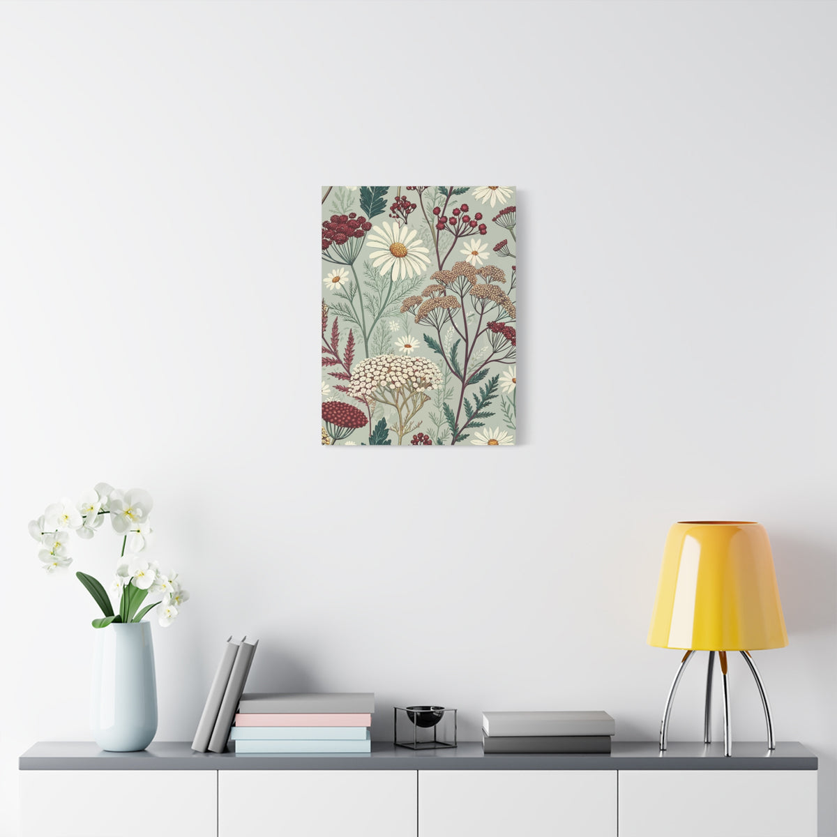 Wildflowers Pattern 036 - 18 in x 24 in Matte Canvas, Stretched, 1.25 in