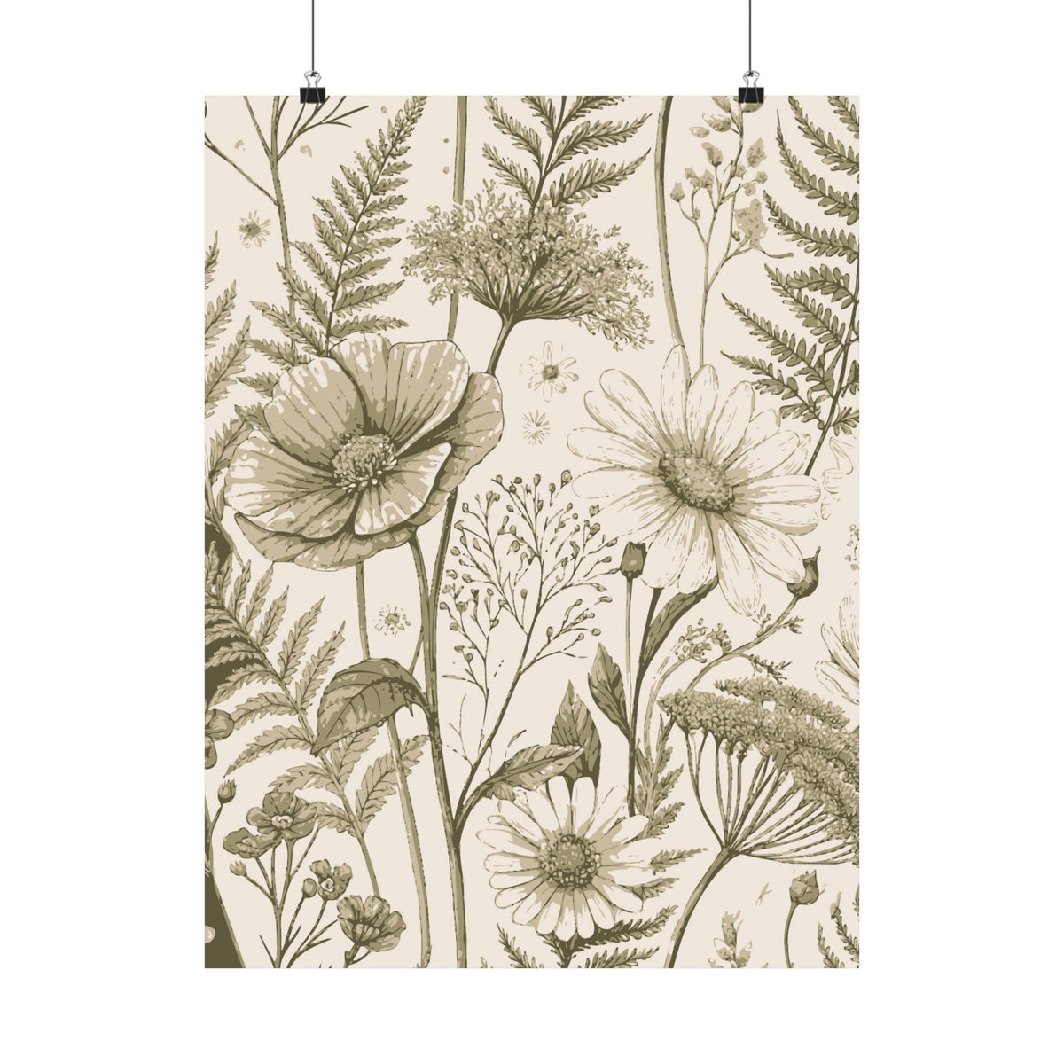Wildflowers Pattern 150 - 18 in x 24 in Matte Poster