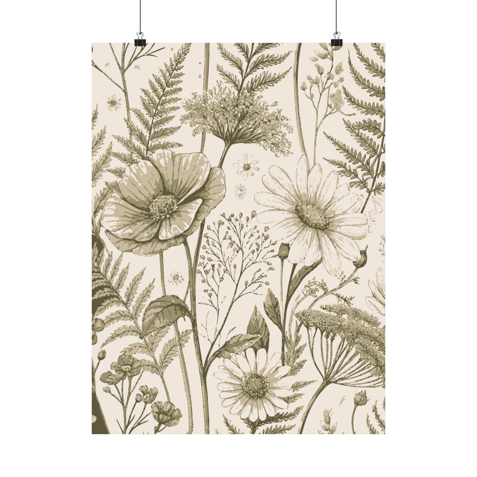 Wildflowers Pattern 150 - 18 in x 24 in Matte Poster