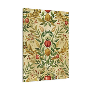 Folk Floral Pattern, Greek Inspired 02 - 18 in x 24 in Matte Canvas, Stretched, 1.25 in