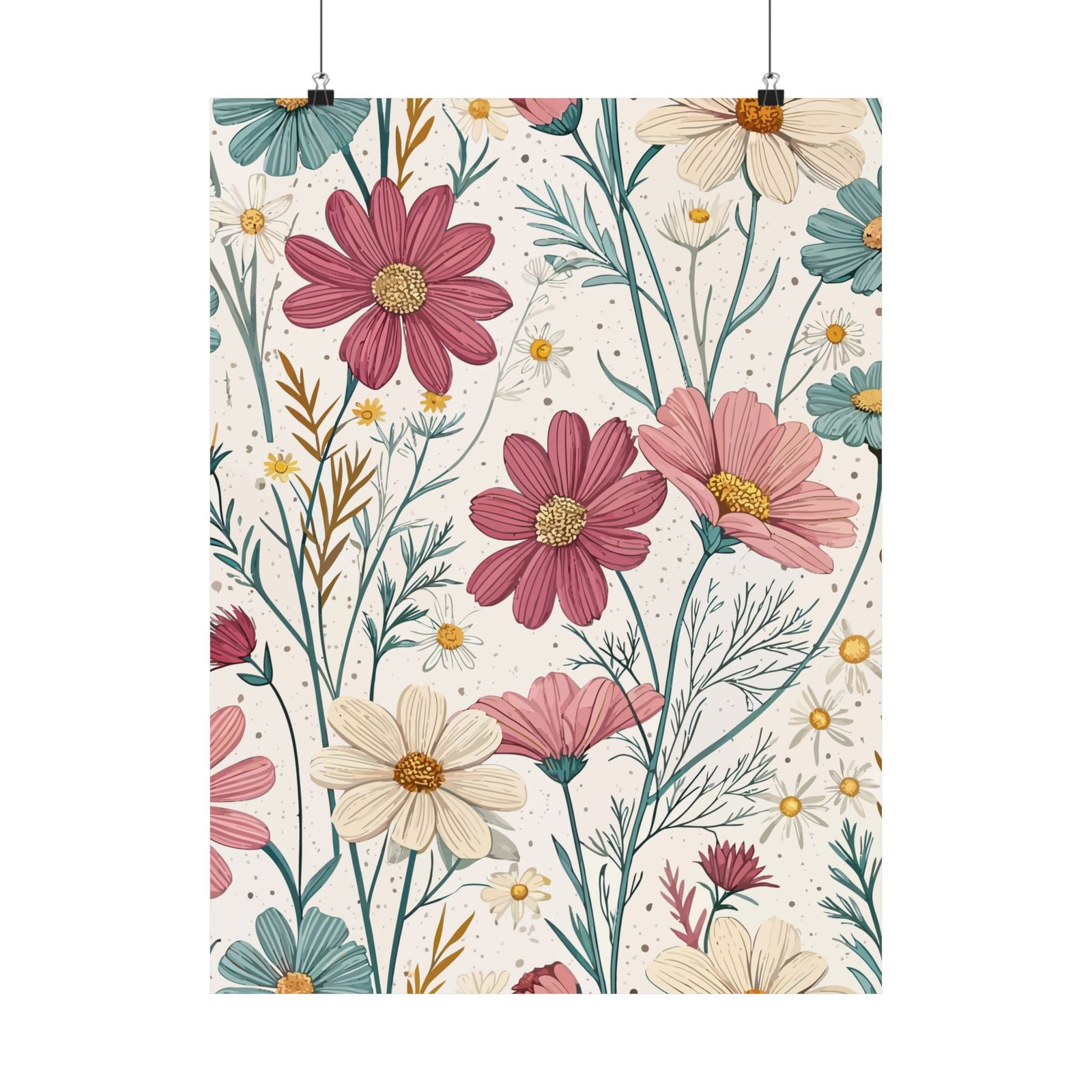 Wildflowers Pattern 110 - 18 in x 24 in Matte Poster