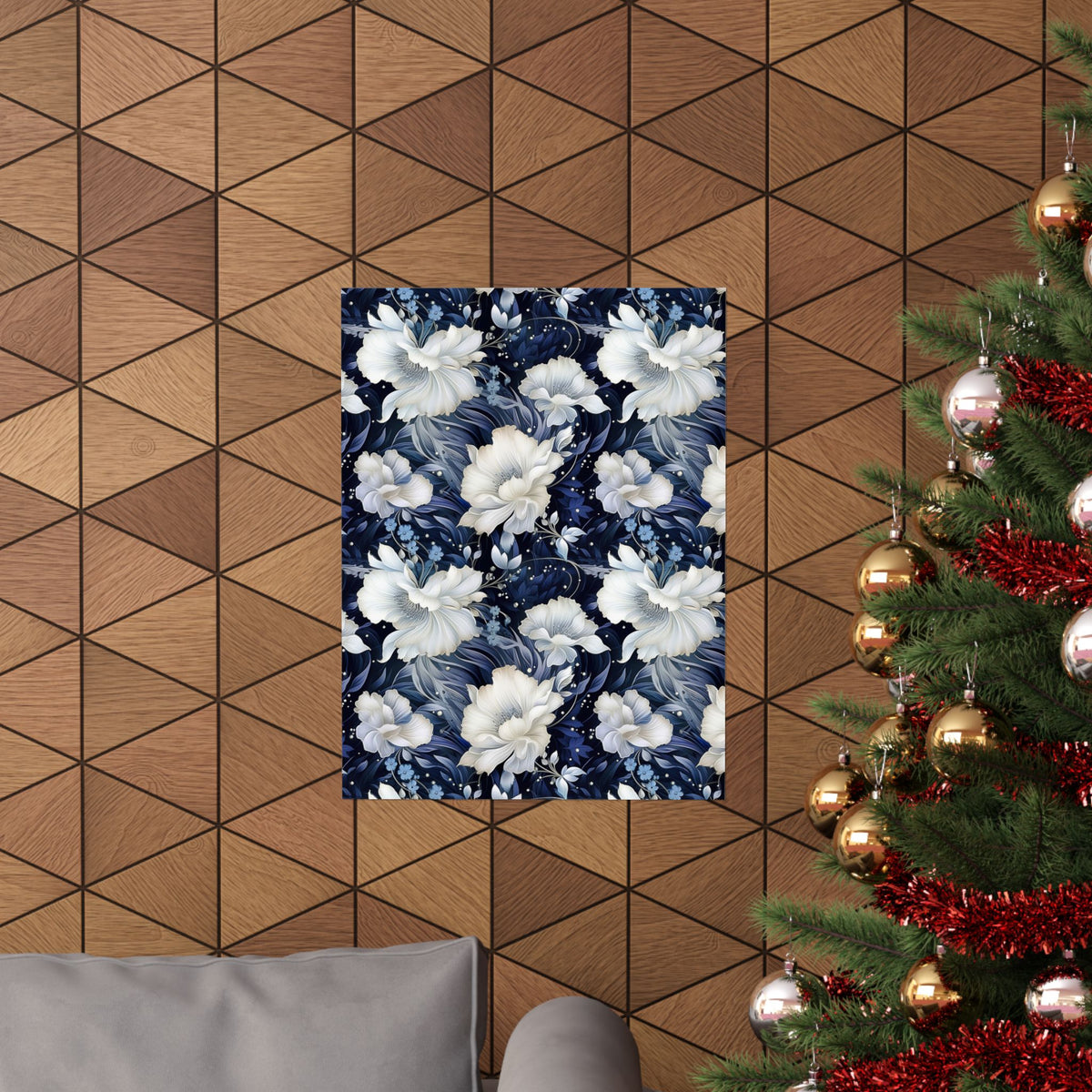 Nocturnal Bloom Pattern 007 - 18 in x 24 in Matte Poster