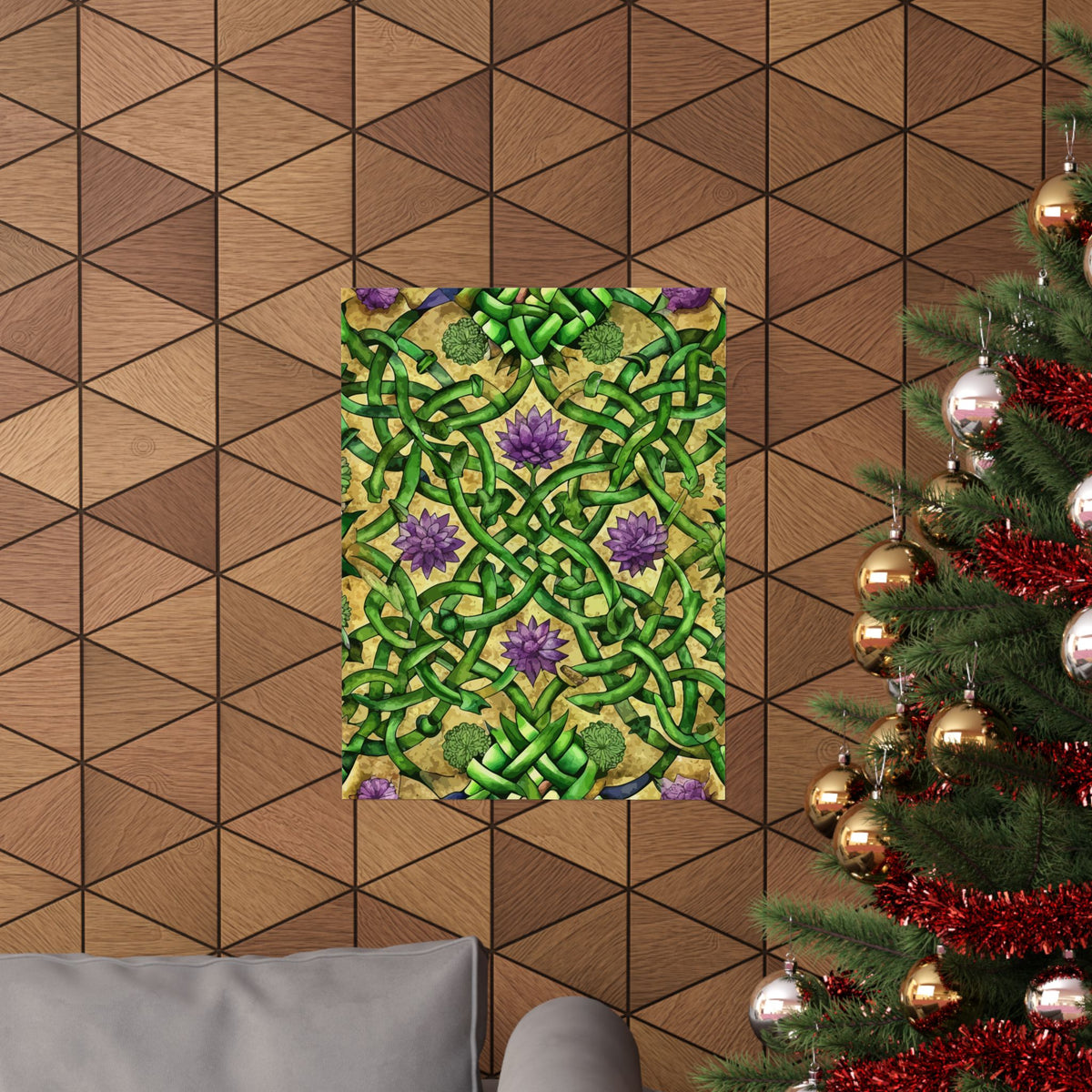 Folk Floral Pattern, Celtic Inspired 06 - 18 in x 24 in Matte Poster