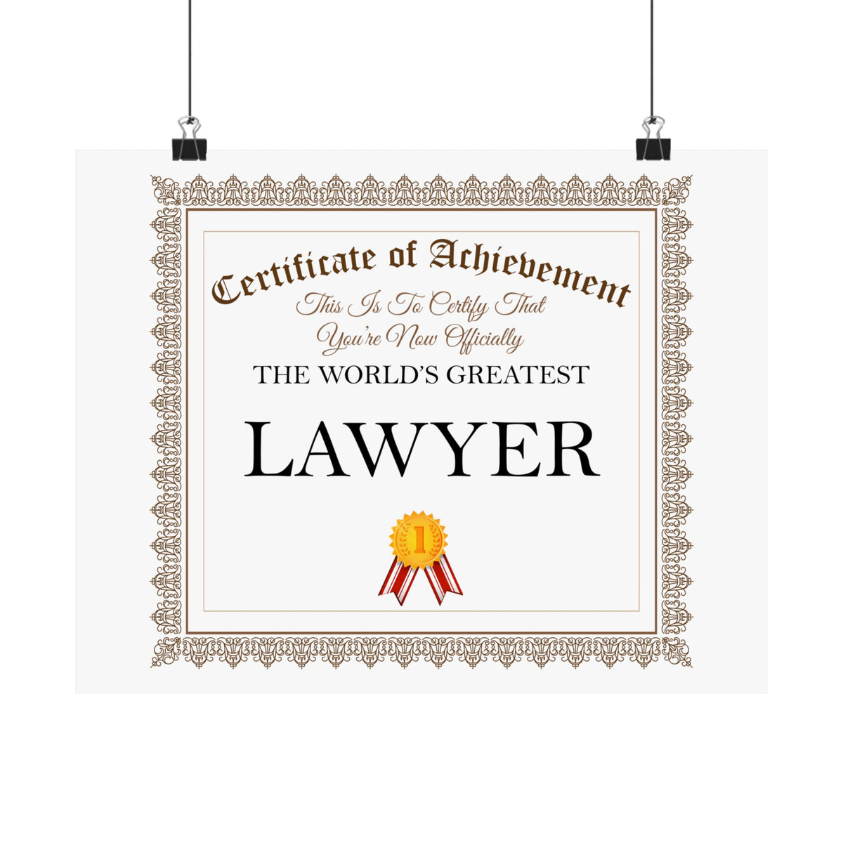 World's Greatest Lawyer - 14 in x 11 in Matte Poster