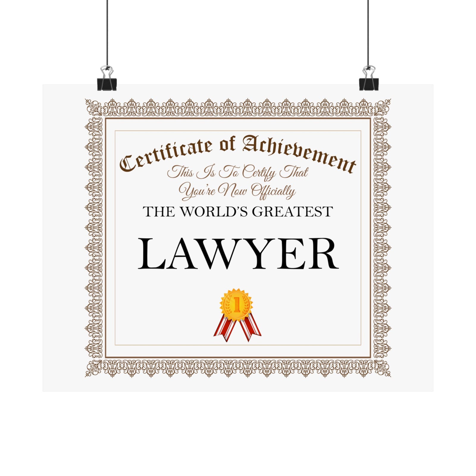 World's Greatest Lawyer - 14 in x 11 in Matte Poster