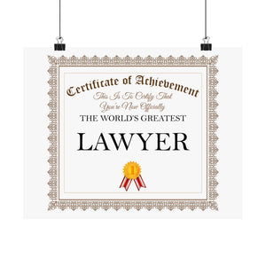 World's Greatest Lawyer - 14 in x 11 in Matte Poster