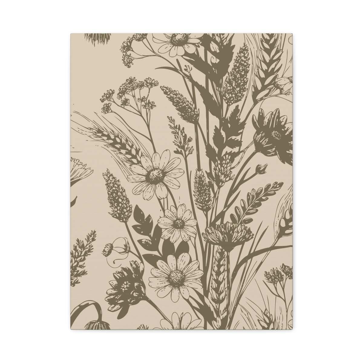 Wildflowers Pattern 133 - 18 in x 24 in Matte Canvas, Stretched, 1.25 in