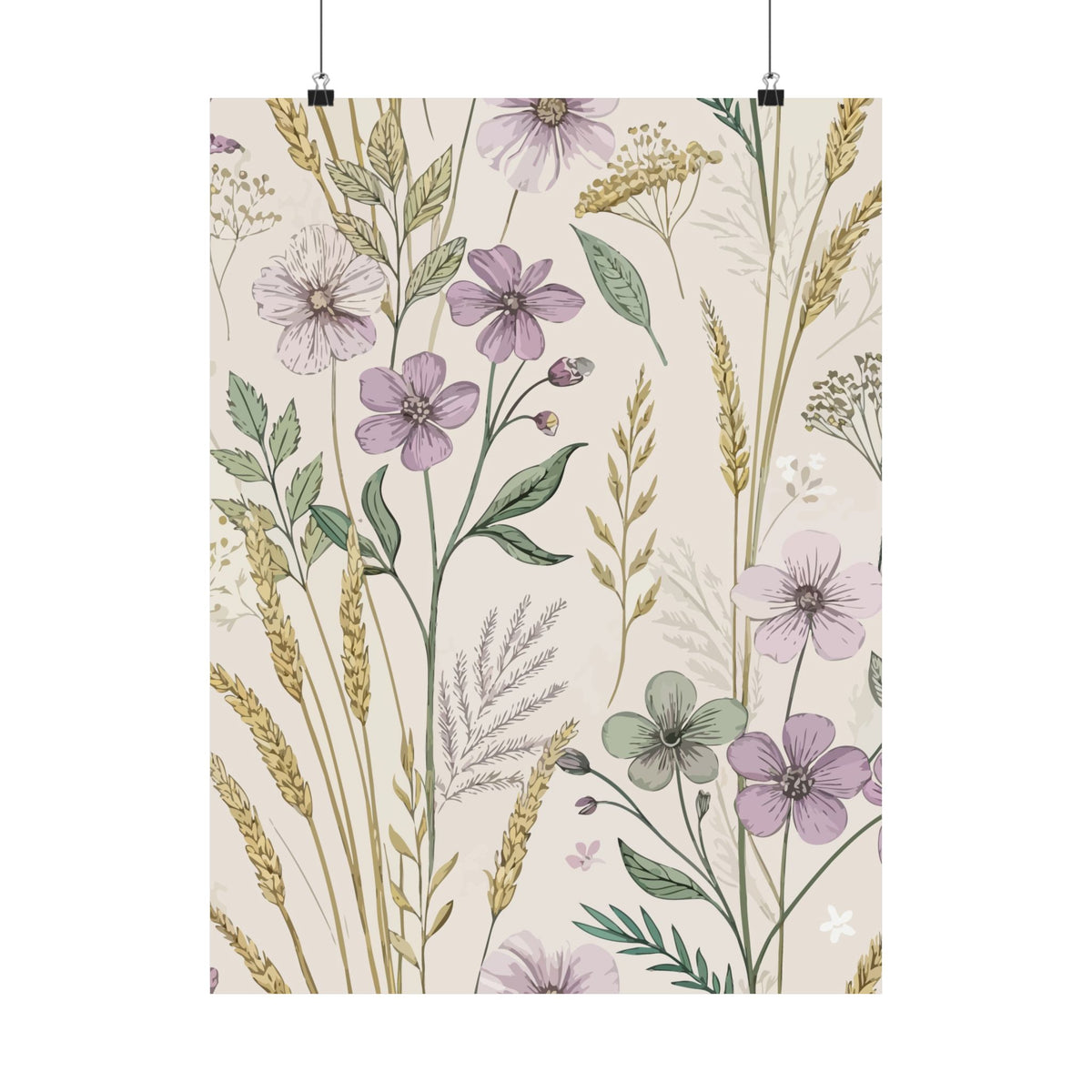 Wildflowers Pattern 059 - 18 in x 24 in Matte Poster