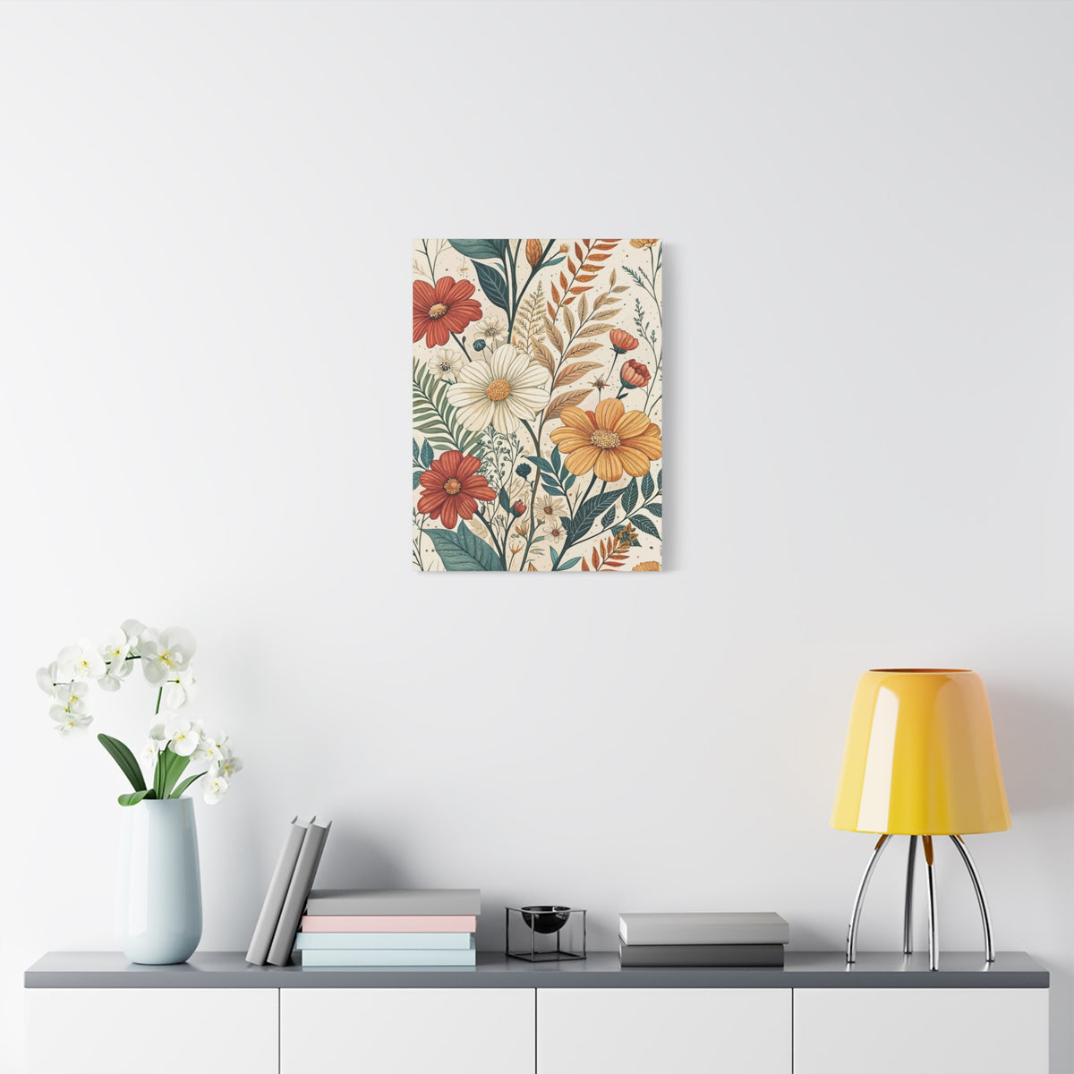 Wildflowers Pattern 069 - 18 in x 24 in Matte Canvas, Stretched, 1.25 in