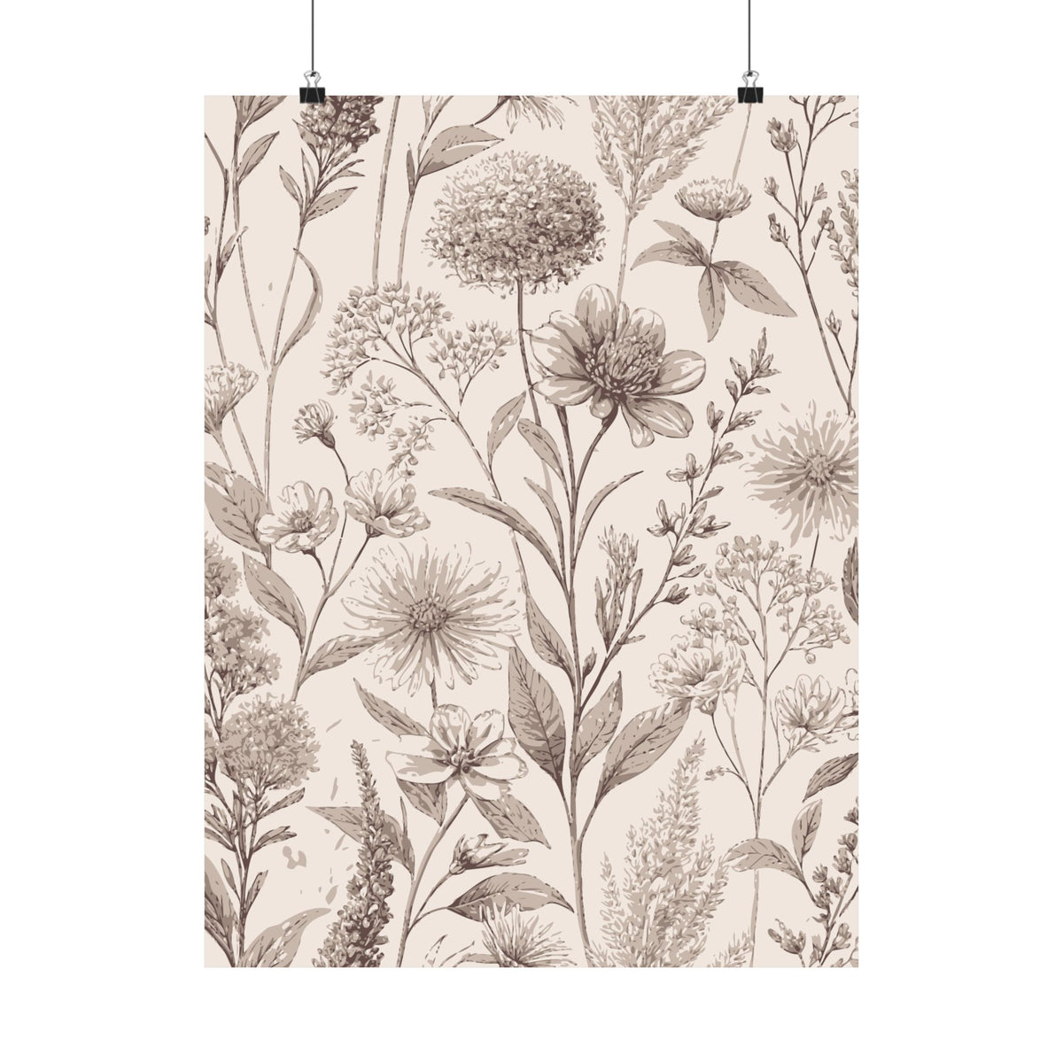 Wildflowers Pattern 120 - 18 in x 24 in Matte Poster