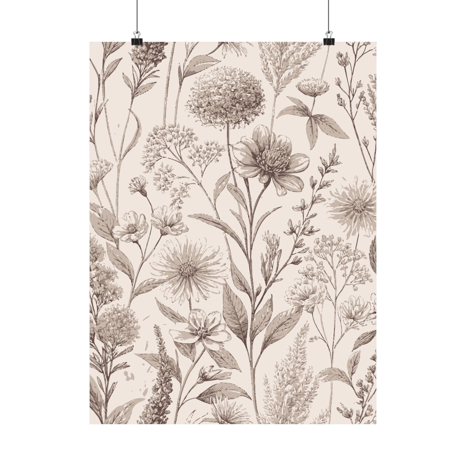 Wildflowers Pattern 120 - 18 in x 24 in Matte Poster