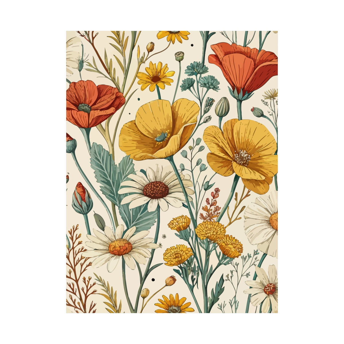 Wildflowers Pattern 169 - 18 in x 24 in Matte Poster