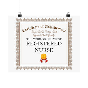 World's Greatest Registered Nurse - 14 in x 11 in Matte Poster