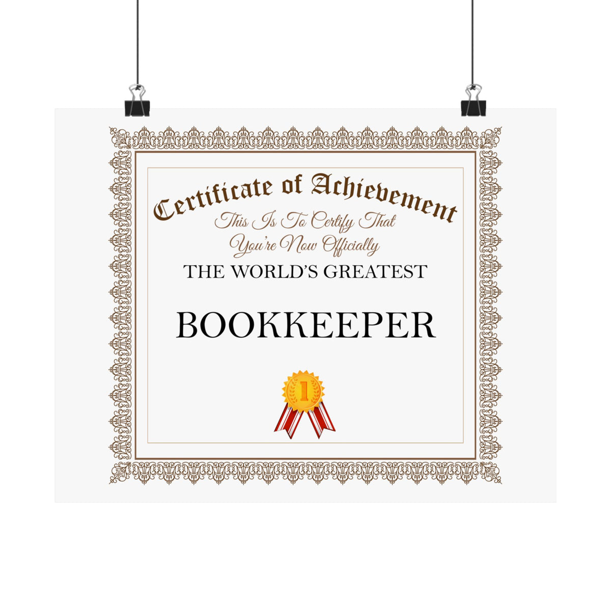 World's Greatest Bookkeeper - 14 in x 11 in Matte Poster
