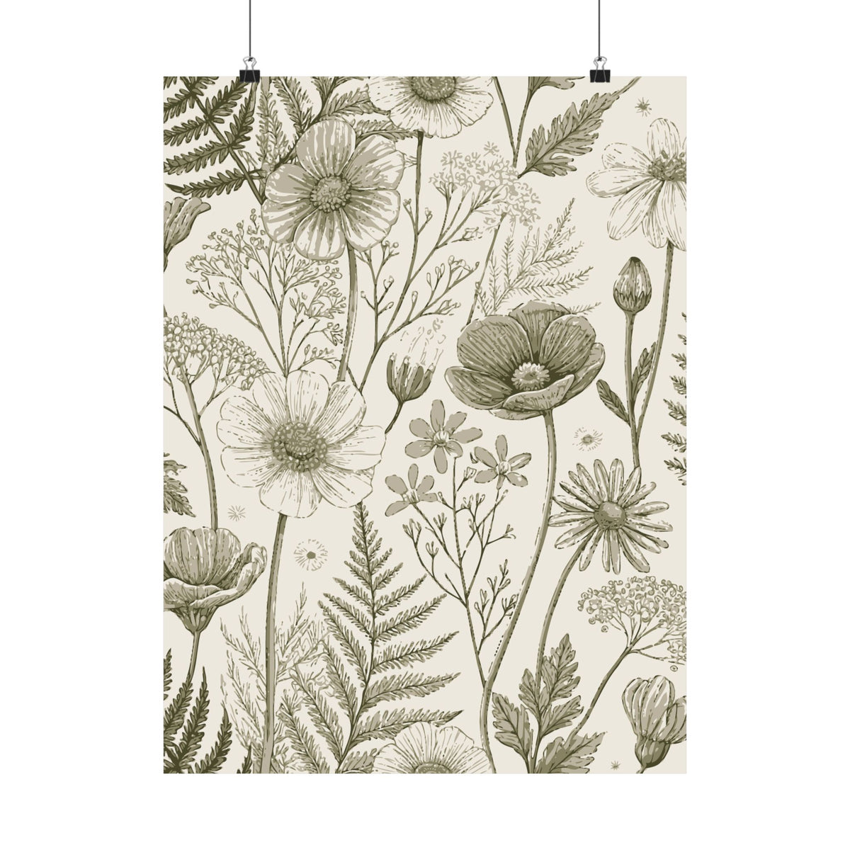 Wildflowers Pattern 149 - 18 in x 24 in Matte Poster