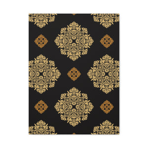 Damask Pattern 030 - 18 in x 24 in Matte Canvas, Stretched, 1.25 in