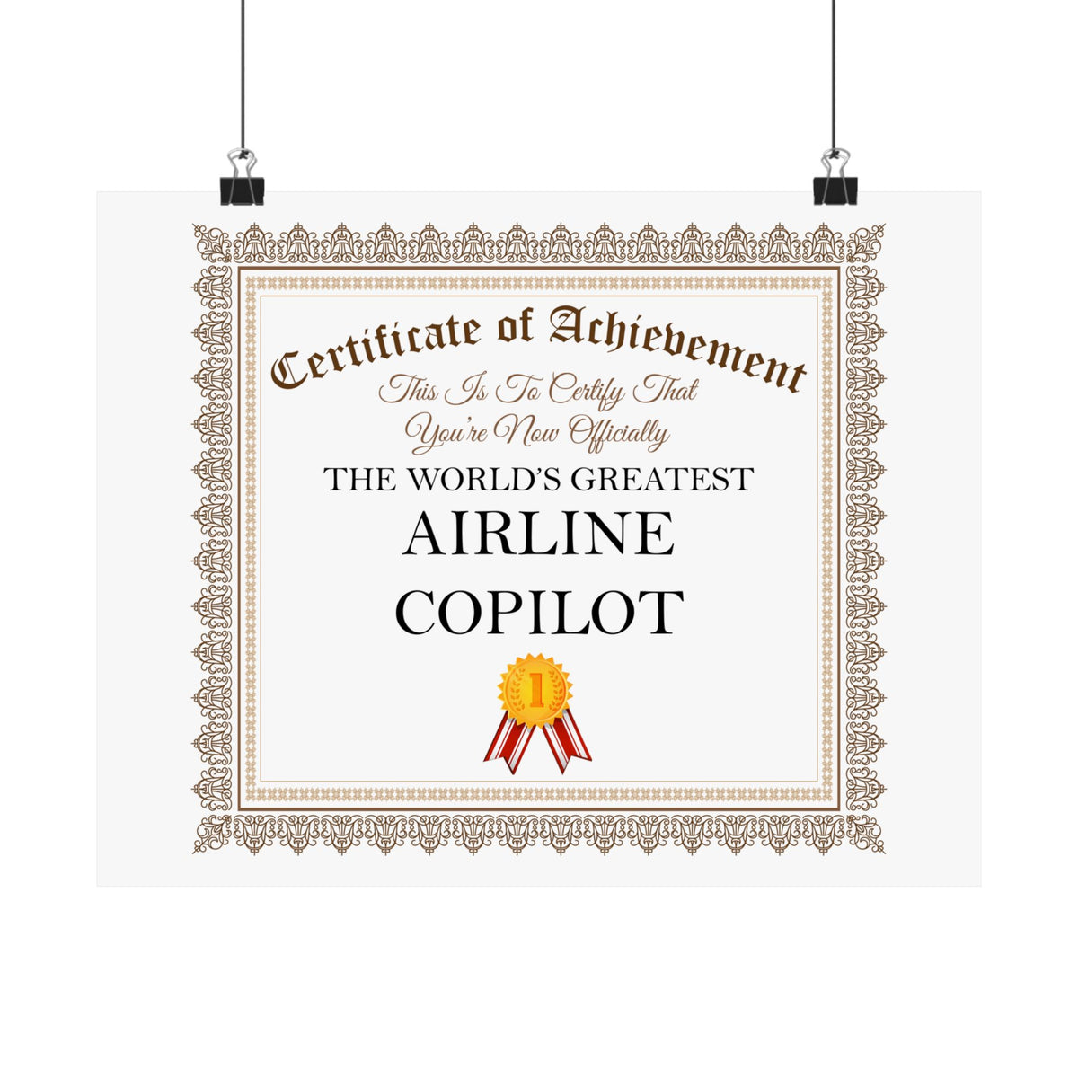 World's Greatest Airline Copilot - 14 in x 11 in Matte Poster