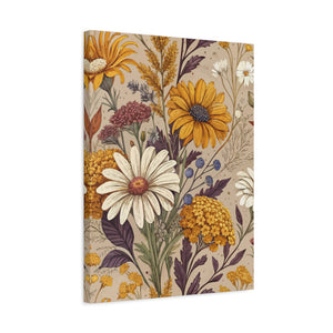 Wildflowers Pattern 023 - 18 in x 24 in Matte Canvas, Stretched, 1.25 in