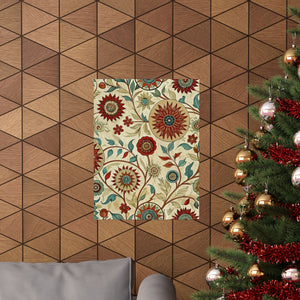 Folk Floral Pattern, Uzbek Inspired 01 - 18 in x 24 in Matte Poster
