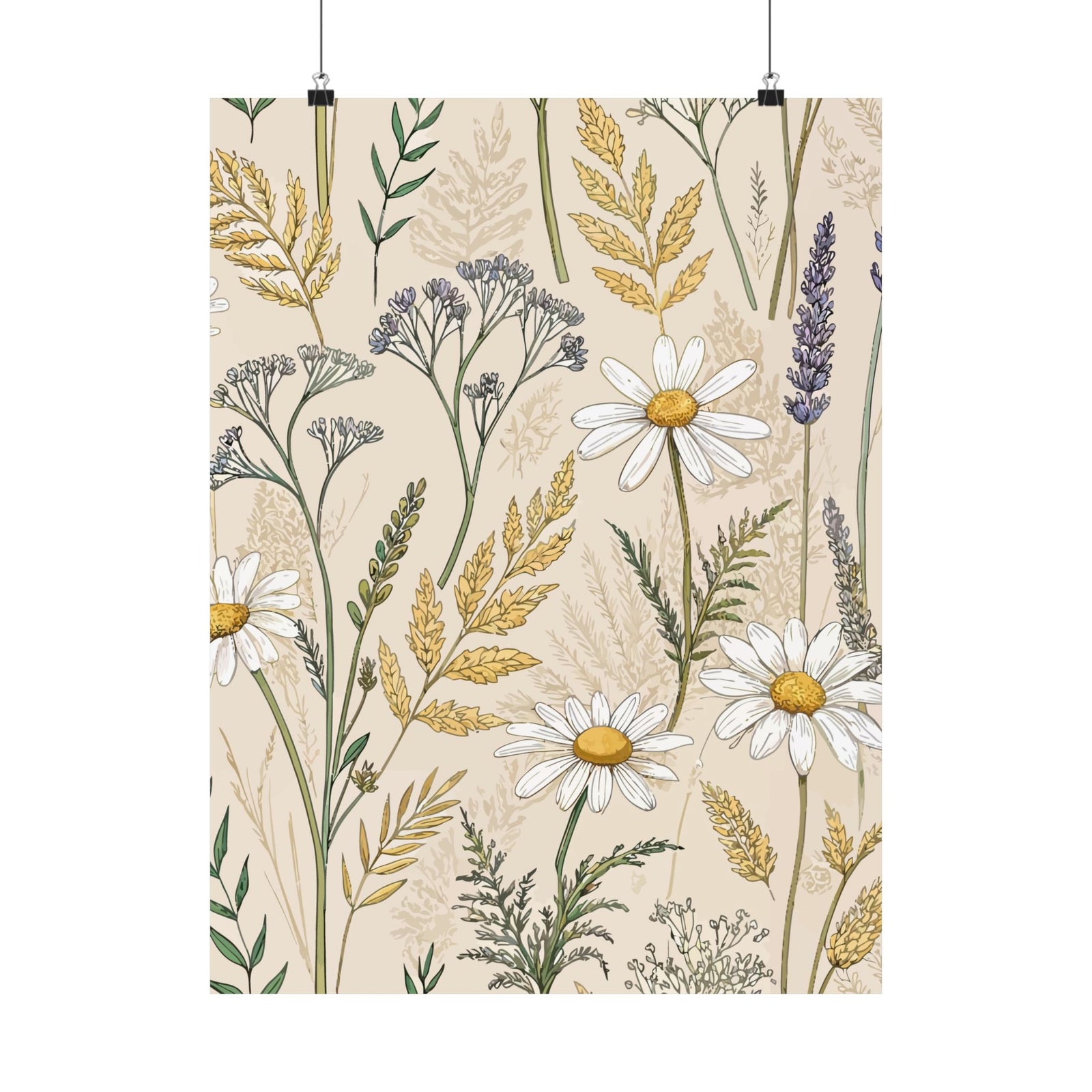 Wildflowers Pattern 064 - 18 in x 24 in Matte Poster