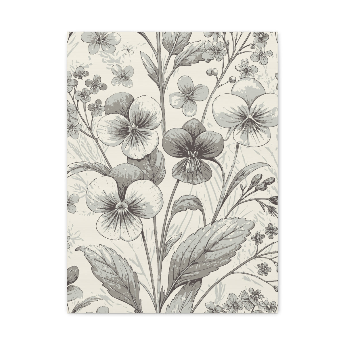 Wildflowers Pattern 159 - 18 in x 24 in Matte Canvas, Stretched, 1.25 in