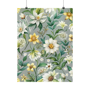 Folk Floral Pattern, Alpine Inspired 01 - 18 in x 24 in Matte Poster