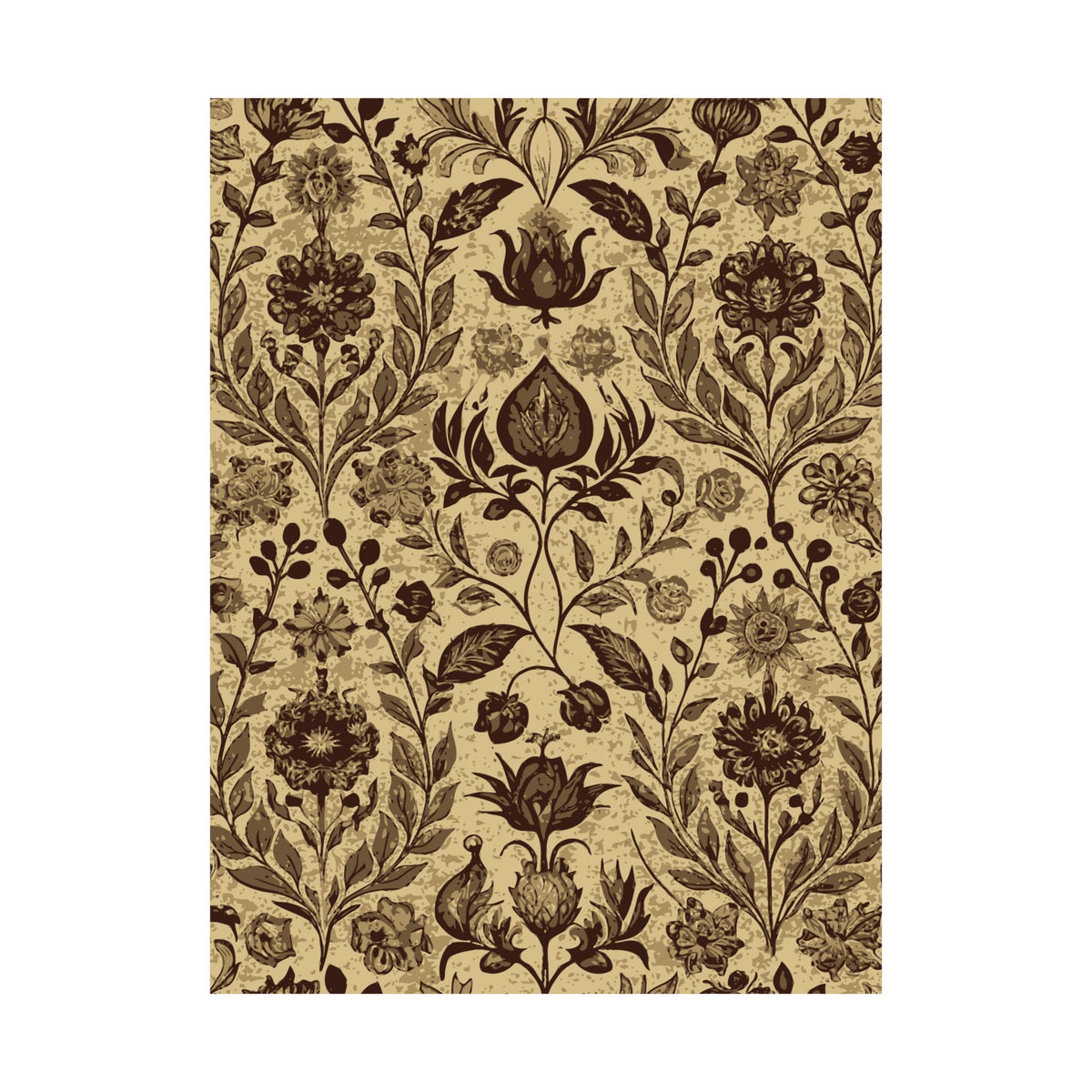 Folk Floral Pattern, Afghan Inspired 02 - 18 in x 24 in Matte Poster