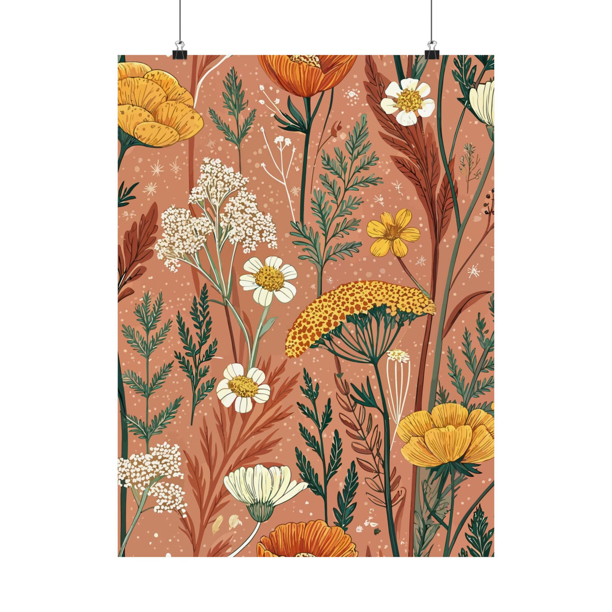 Wildflowers Pattern 037 - 18 in x 24 in Matte Poster