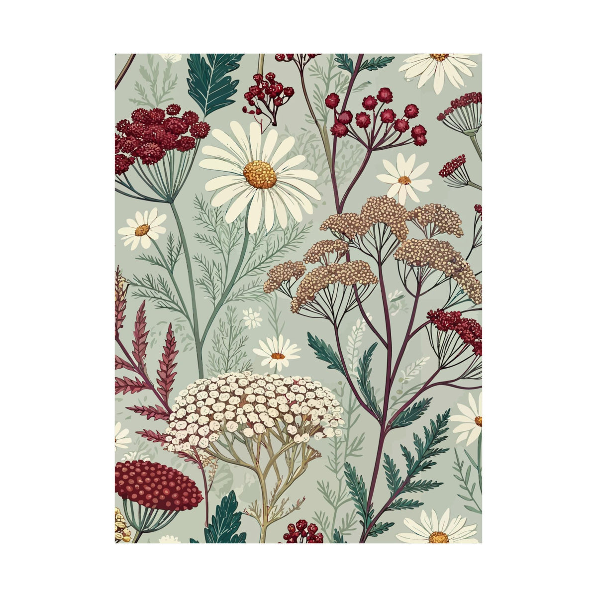 Wildflowers Pattern 036 - 18 in x 24 in Matte Poster
