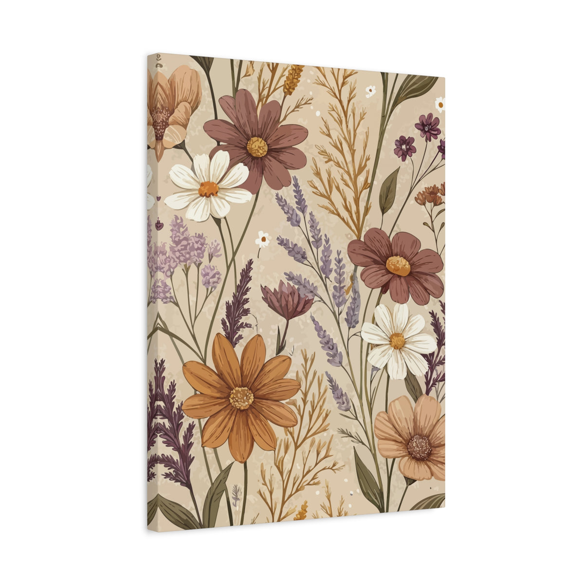 Wildflowers Pattern 075 - 18 in x 24 in Matte Canvas, Stretched, 1.25 in